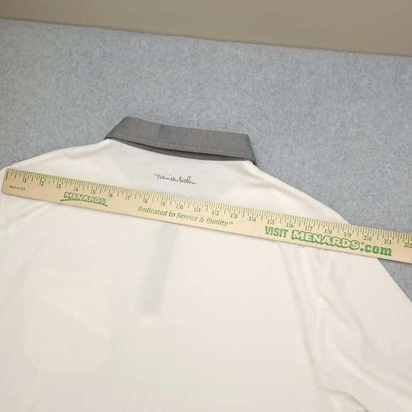 TravisMathew Polo Shirt Mens XL White Gray Dismal River Golf Pima Cotton Stretch - Picture 14 of 16
